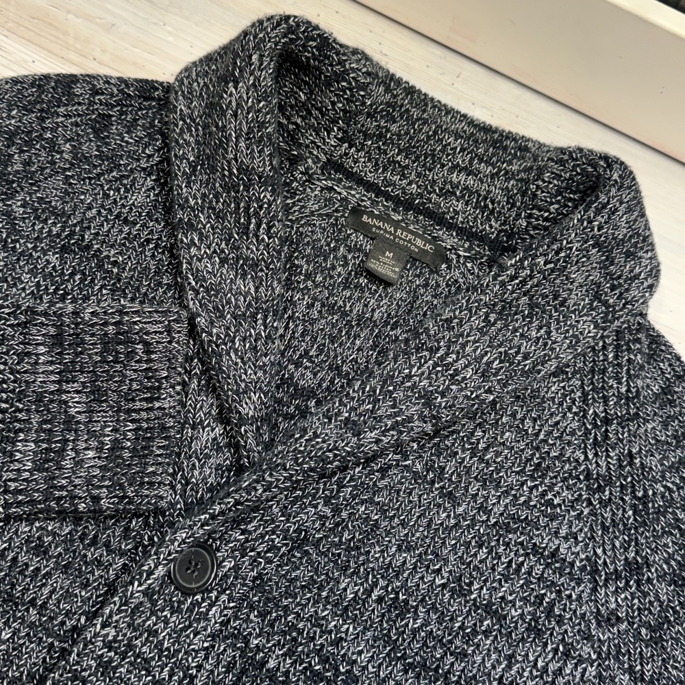 Banana Republic Shawl Collared Grandpa Cardigan Sweater‎ Size M Supima Cotton